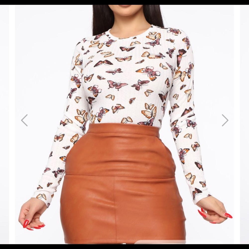 Fashion Nova Butterfly Top - Off White